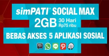 simPATI Social Max Gratiskan Akses ke Aplikasi Sosial